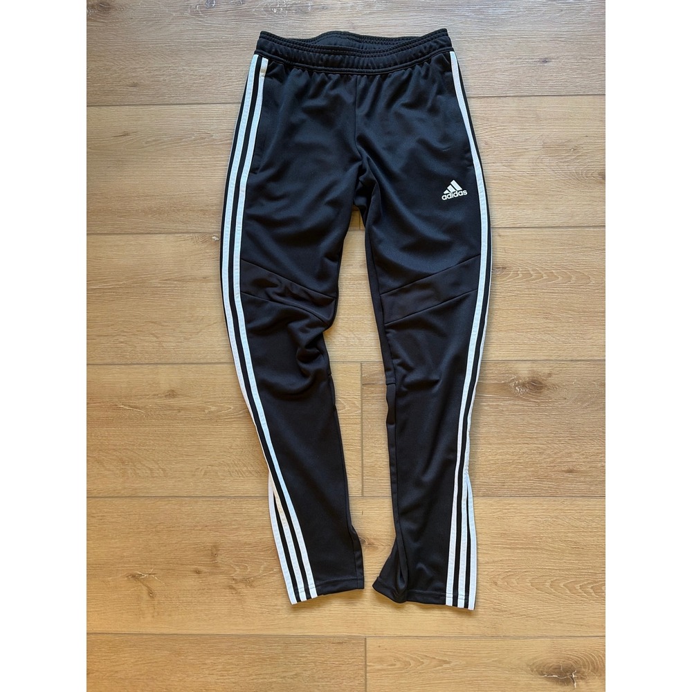 Adidas Aeroready Tiro Track Pants Black White Stripe Tapered Joggers Women sz xs